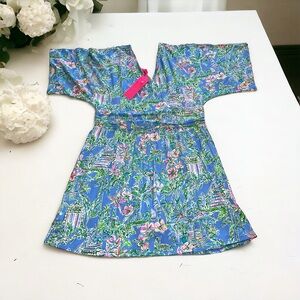 ❌ Sold❌ Lilly Pulitzer Parigi XL Boca Blue Beneath the Bougainvillea romper